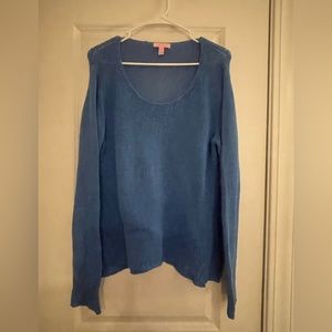 GUC Lilly Pulitzer Blue Summer Sweater Size L  Lightweight, Preppy, Spring